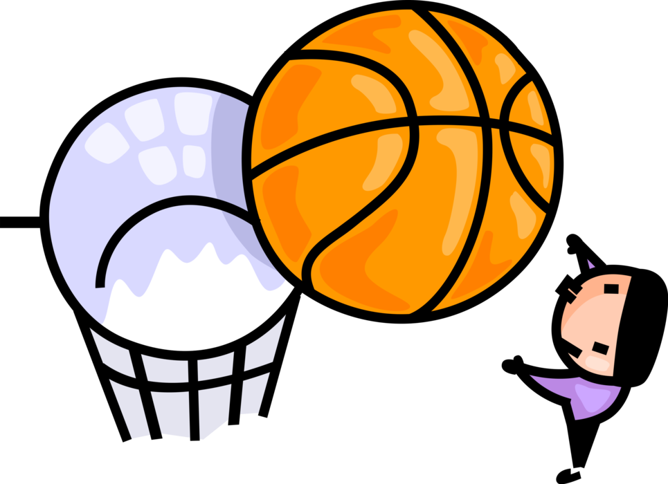 Vector Illustration Of Sport Of Basketball Game Player (965x700), Png Download