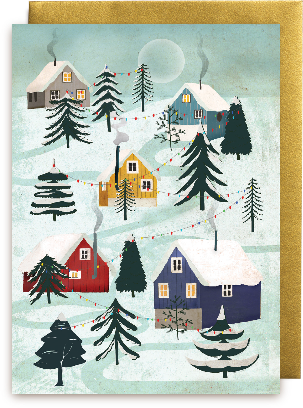 Lagom Design Very Merry Christmas, Retro Christmas, - Zimní Krajina Kresba (1400x1500), Png Download