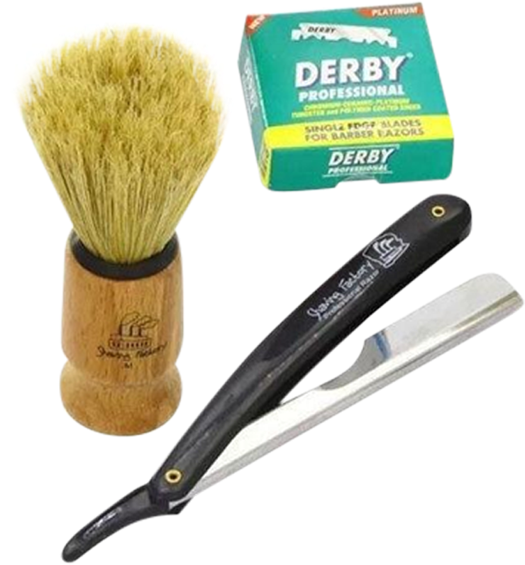 Cut Throat Shaving Kit - Derby Blades (800x800), Png Download