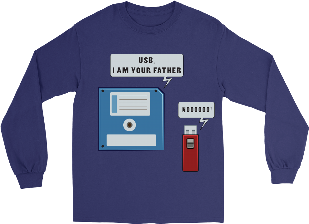 Usb Floppy Disk Funny Nerd Geek Unisex Long Sleeve - Partners In Crime Long Sleeve Shirts (1000x1000), Png Download