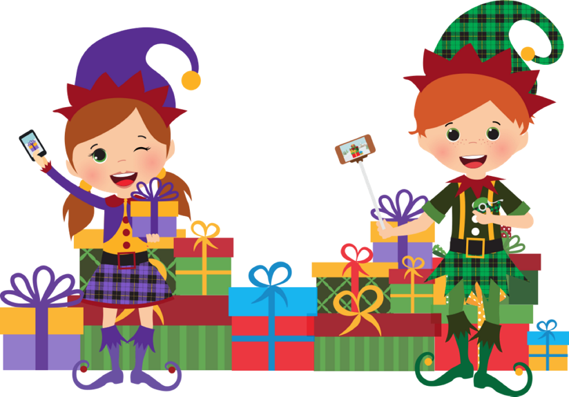 Scotch Clipart Packing Tape - Christmas Gift Wrapping Clipart (824x575), Png Download