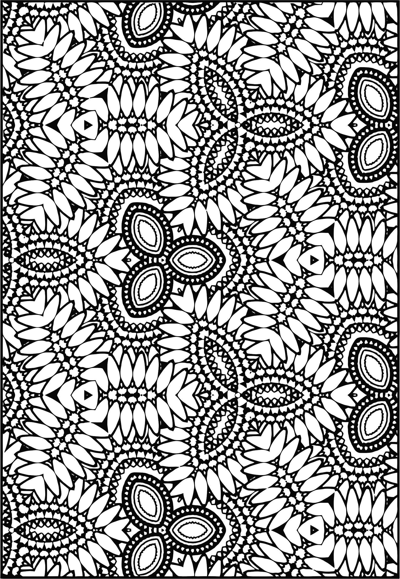 This Free Icons Png Design Of Abstract Floral Coloring (1592x2302), Png Download
