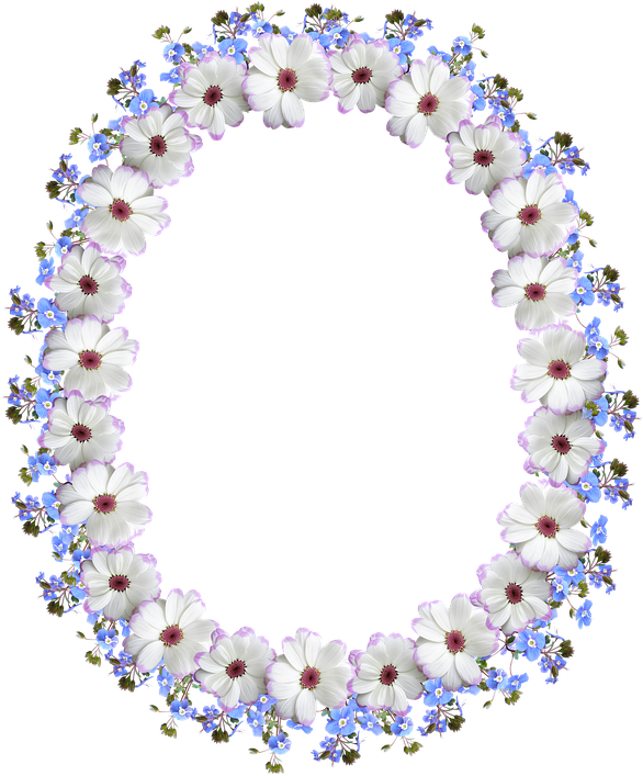 Frame, Border, Floral, Decorative - Necklace (585x720), Png Download