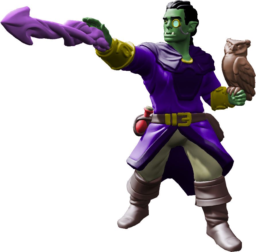 [oc][art] Half-orc Wizard Fires Off A Spell At His - D&d Half Orc Wizard (1000x963), Png Download