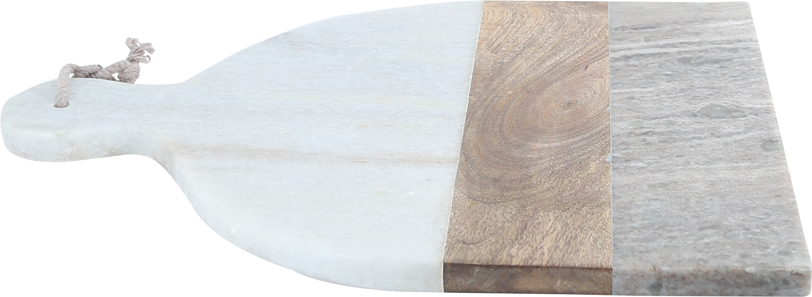 White And Beige Marble Stone With Acacia Wood Chopping - Patchwork (3000x3000), Png Download
