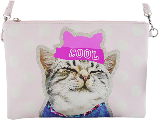 Azfb0010 Pu Lady's Cross Body Bagcool Cat Cute Fashion - Coin Purse (800x532), Png Download