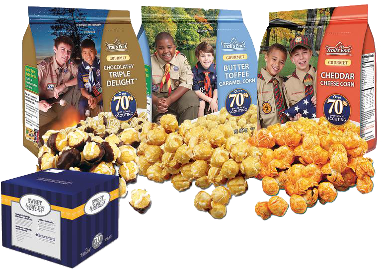 Trails End Popcorn Nobg - Boys Scouts Popcorn Old (850x566), Png Download