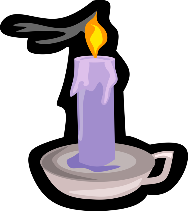 Vector Illustration Of Candle Ignitable Wick Embedded (624x700), Png Download