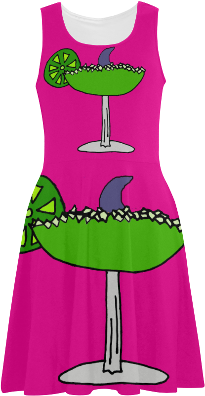 Funny Shark Fin In Margarita Drink Atalanta Sundress - Cocktail Dress (1000x1000), Png Download