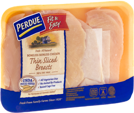 Perdue Fit & Easy Boneless Skinless Thin Sliced Chicken - Perdue Chicken Breast (600x600), Png Download