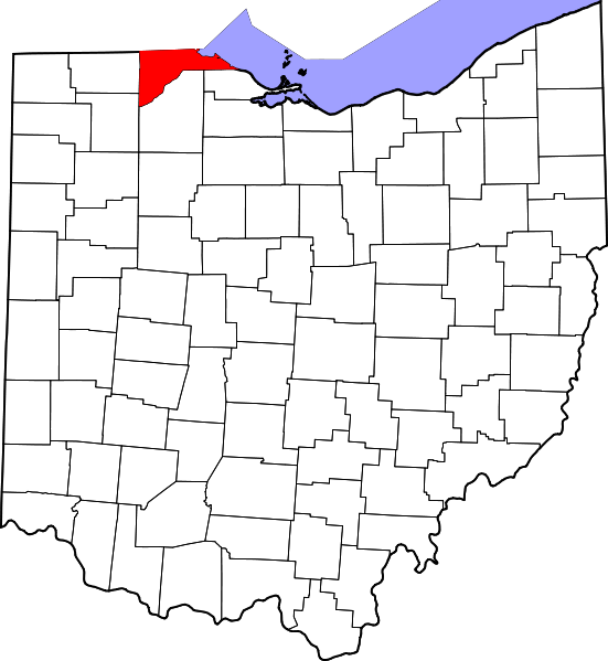 Map Of Ohio Highlighting Lucas County - Hamilton County Ohio Map (551x599), Png Download