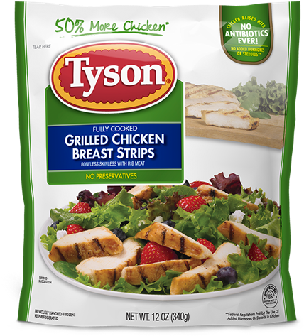 Refrigerated Grilled Chicken Strips - Tyson Fully Cooked Grilled Chicken Breast Strips (655x513), Png Download
