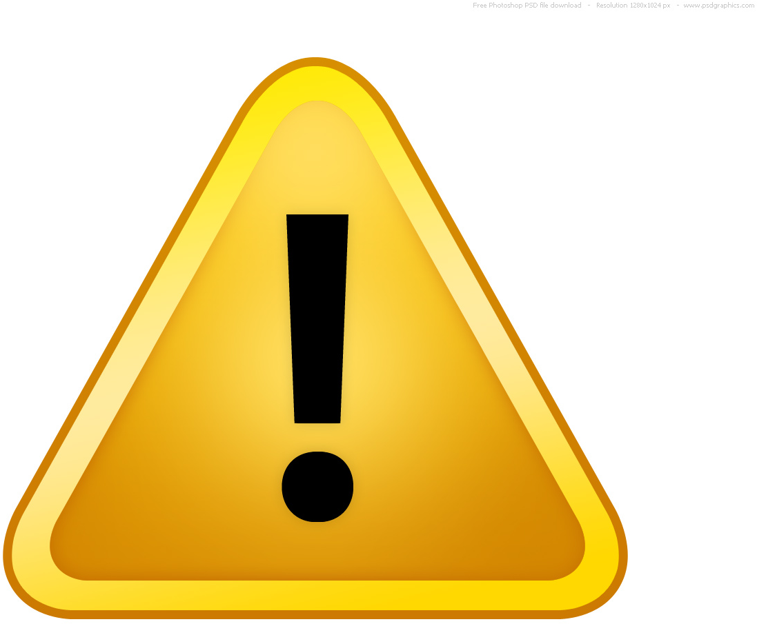 Freeuse Library Free Clipart Attention - Yellow Warning Sign (1280x1024), Png Download