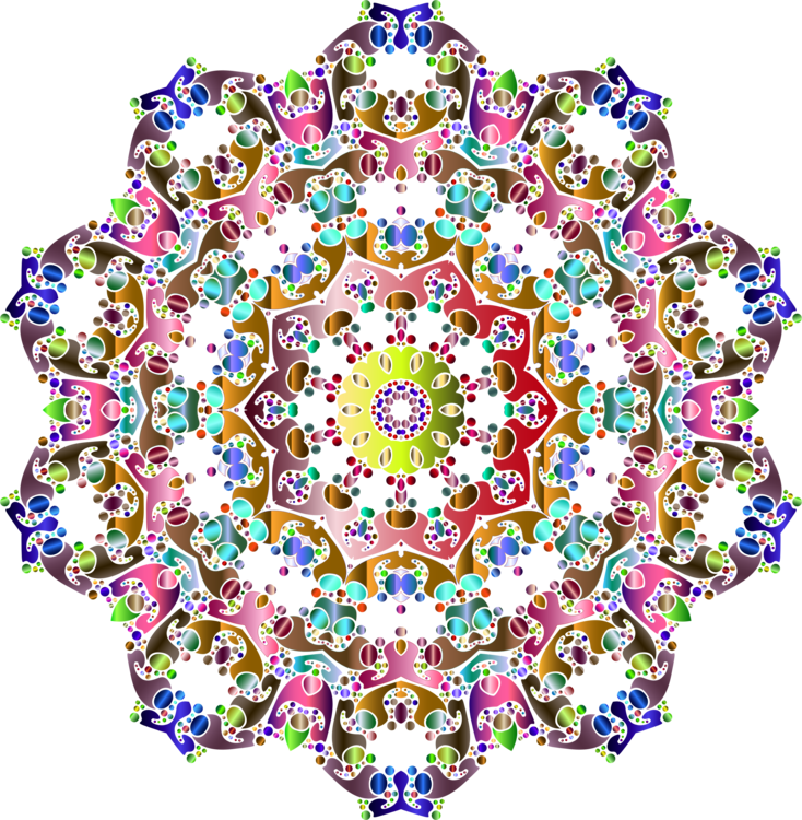 Insect Mandala Sticker Symbol Kaleidoscope - Animated Gifs Colorful Bling 3d (734x750), Png Download