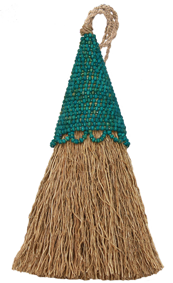 Teal Beaded Vetiver Tassel - Christmas Tree (582x582), Png Download