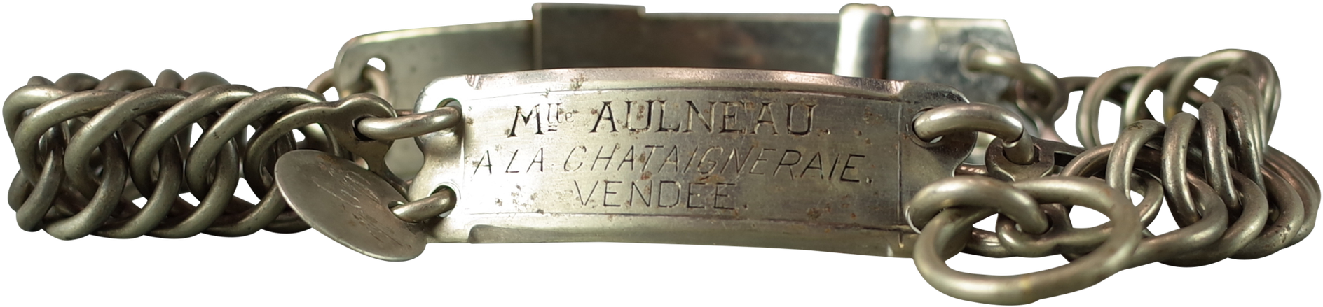 Nickel Dog Collar With Engraved Name Plate - Strap (2100x756), Png Download