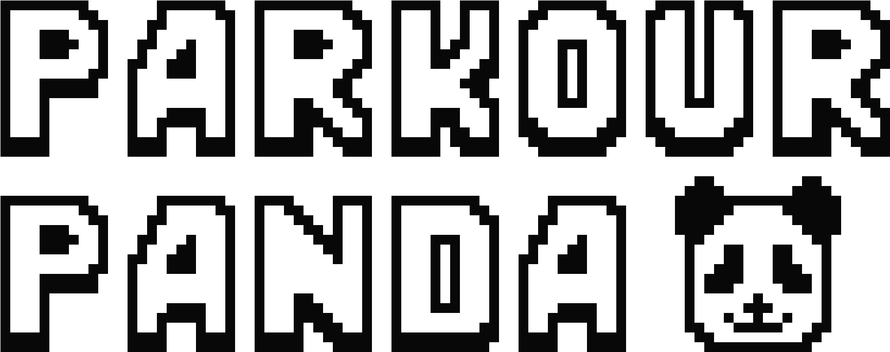 Parkour Panda - Monochrome (1940x880), Png Download