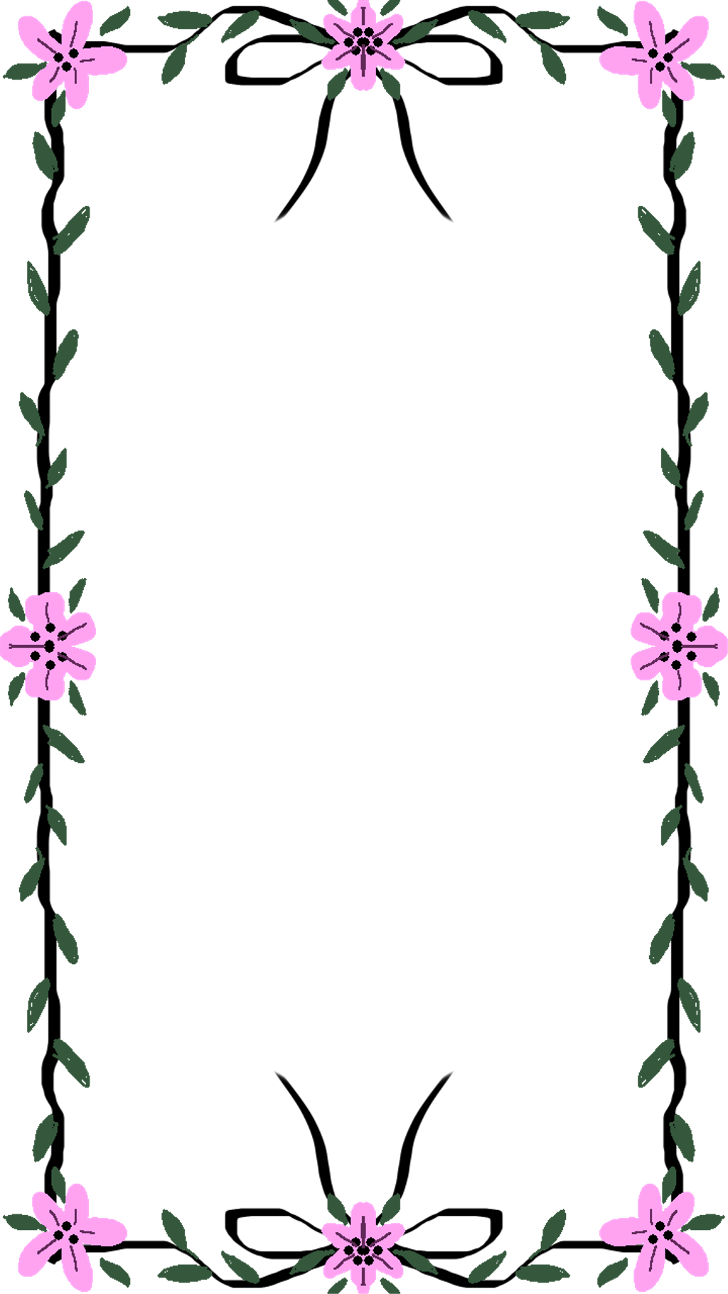 #frame #art #flowers #ribon #remixit #art #carlafritze (1024x1820), Png Download