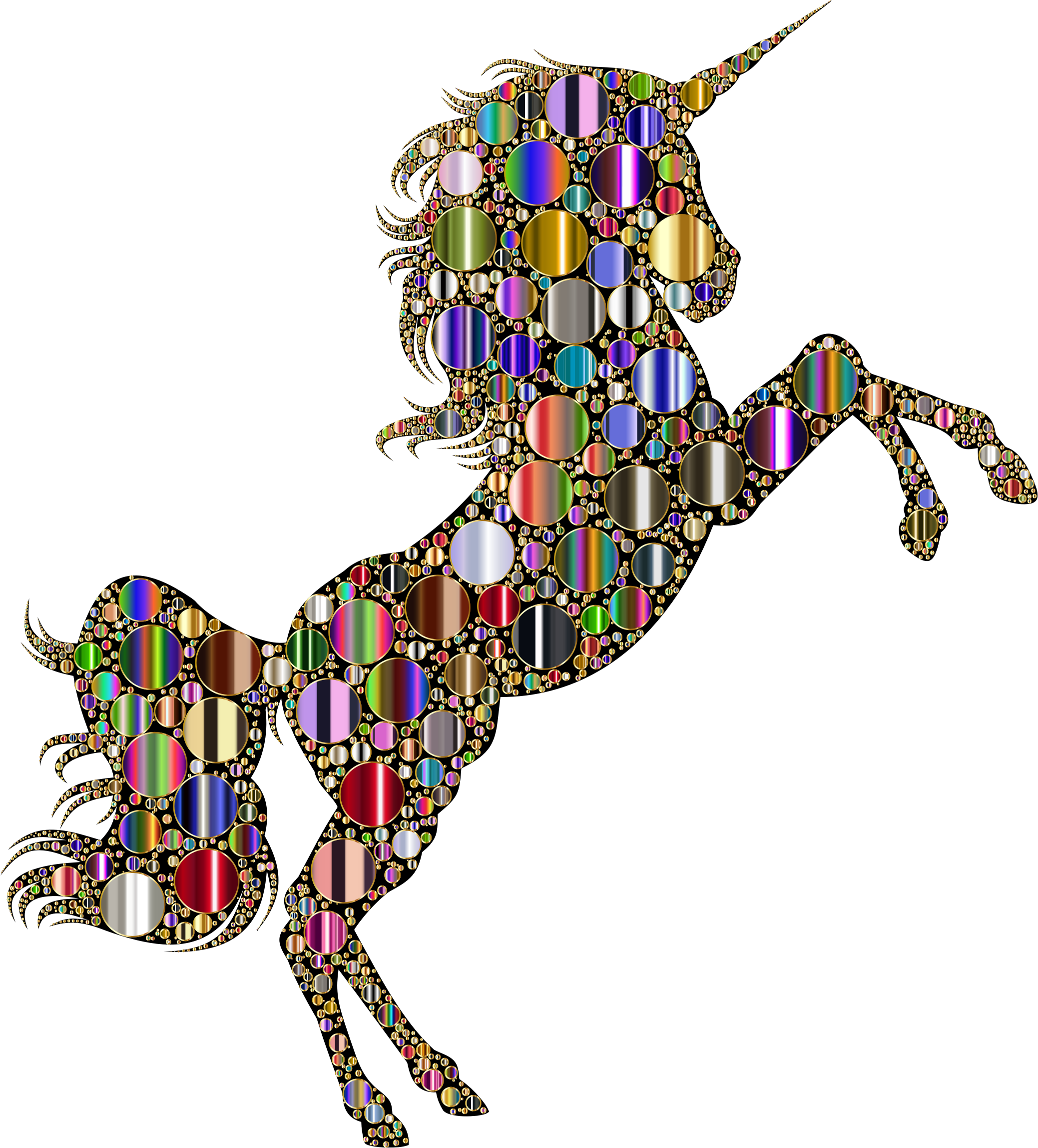 This Free Icons Png Design Of Prismatic Unicorn Silhouette (2078x2296), Png Download