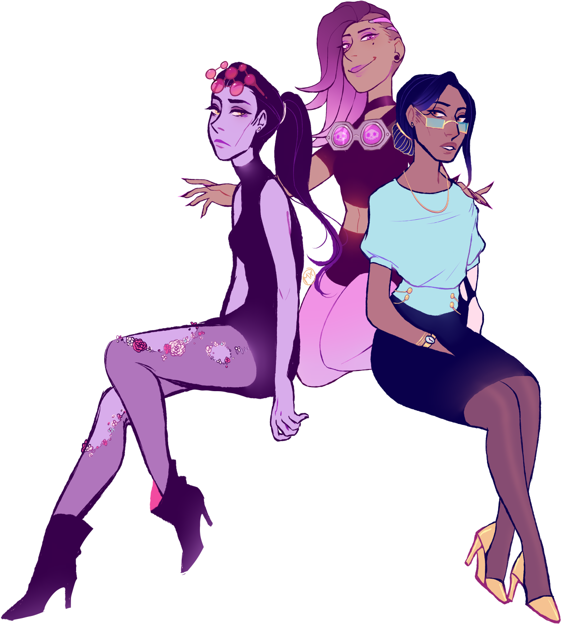 Please Please Please Read This Rant About Symmetra - Drawing Girl Friends (1200x1325), Png Download