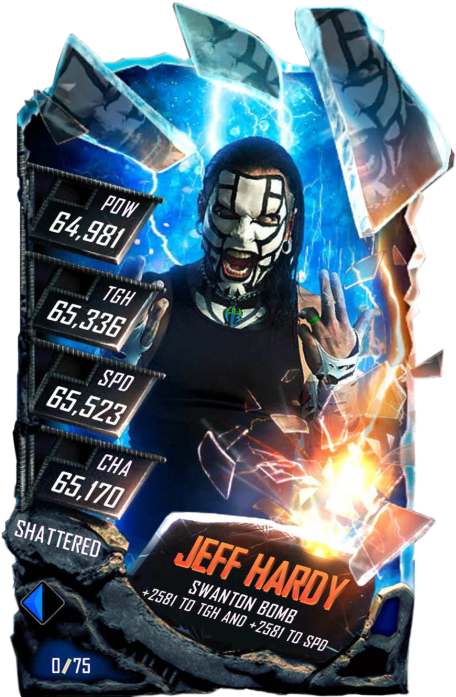 Jeffhardy S5 24 Shattered - Wwe Supercard Shattered Cards (456x720), Png Download