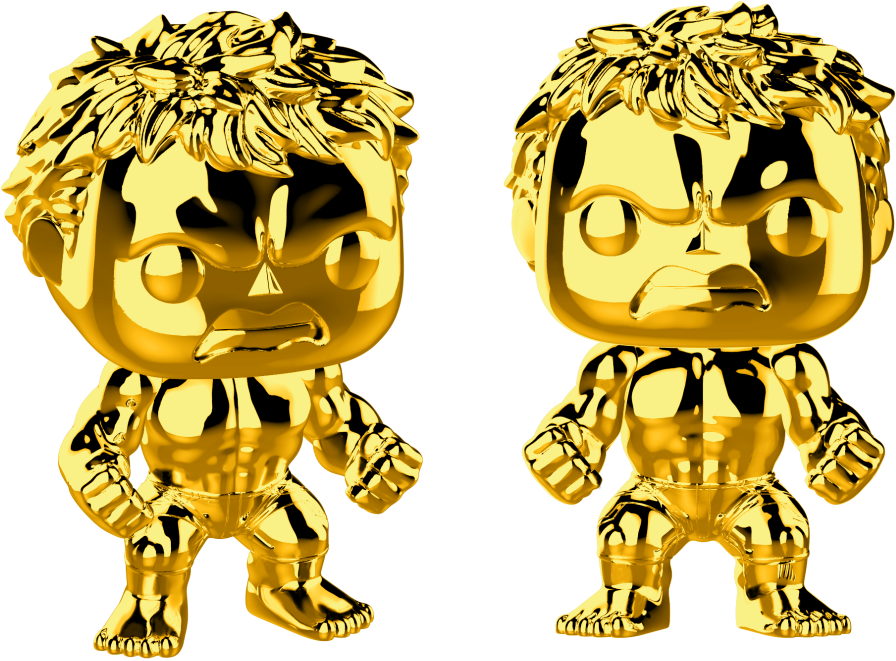 Marvel Studios - Funko Pop Hulk Gold Chrome (1000x712), Png Download