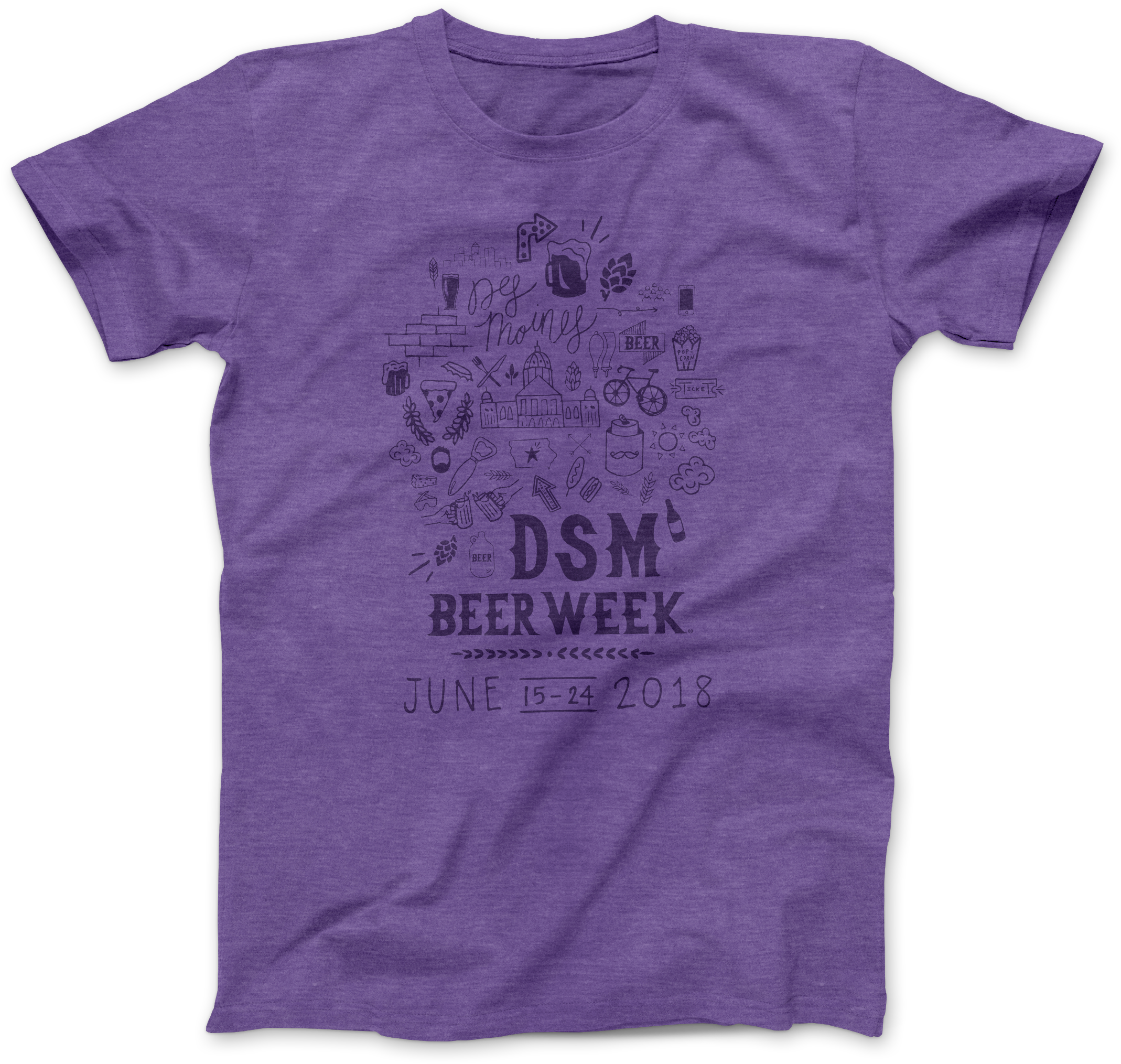2018 Des Moines Beer - T Shirt (2500x2500), Png Download