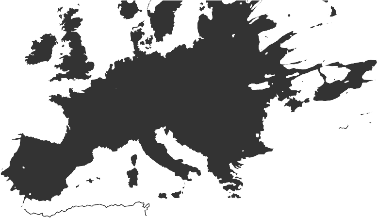 Large Splat No Gradient Map - Blue Map Of Europe (896x493), Png Download