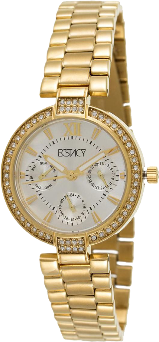 Ecstacy Women's Yellow Gold Plated - Avon Signature Pearlesque Boyfriend Watch (907x1160), Png Download