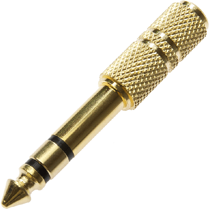 Gold-plated Stereo Jack Adaptor - Brass (700x700), Png Download