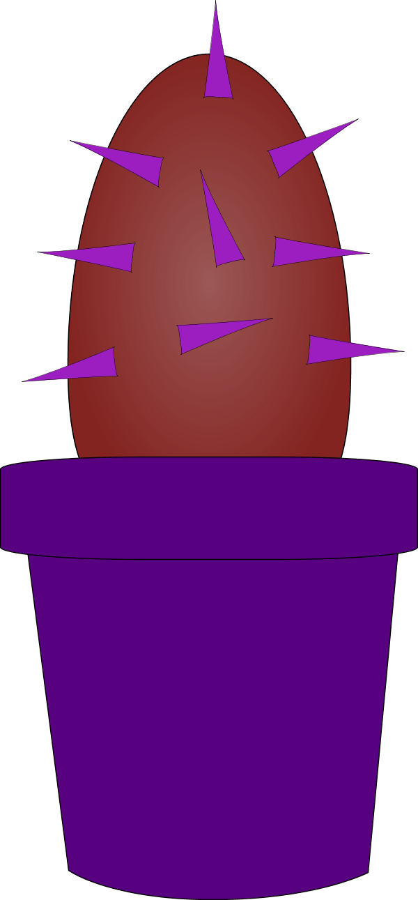 Cactus Plant Cartoon - Cartoon Purple Cactus (600x1291), Png Download