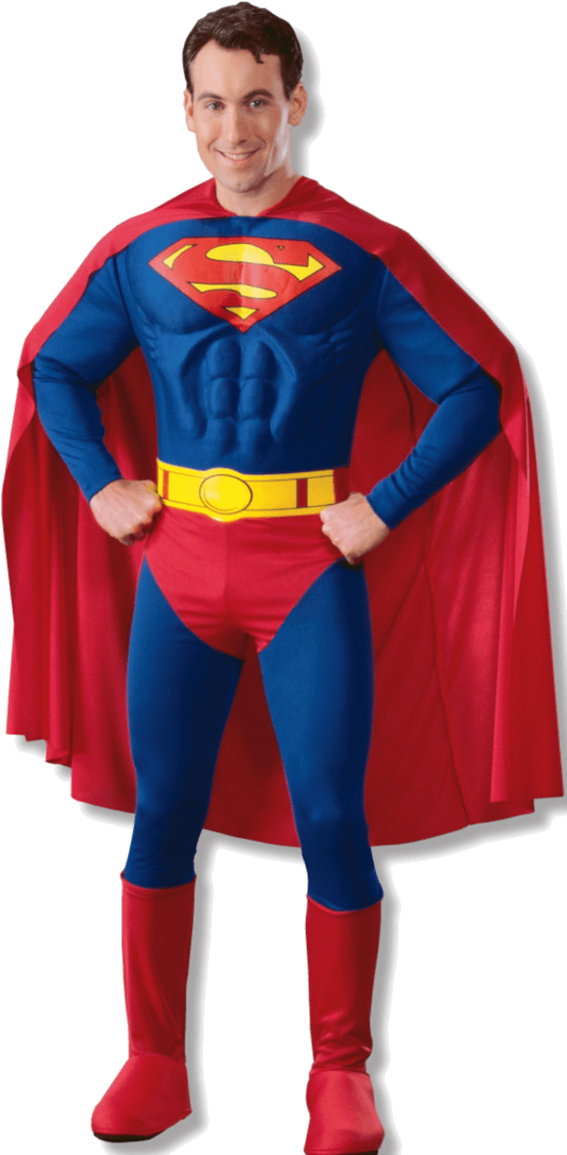 Adult Muscle Chest Super Hero Superman - Superman Costume (800x1268), Png Download