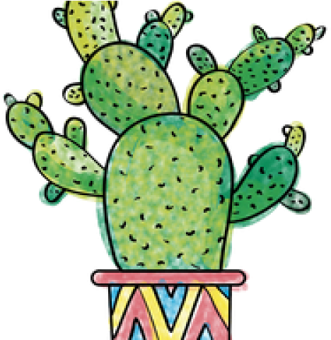 Cactus Clipart Man - Drawn Cactus (640x480), Png Download