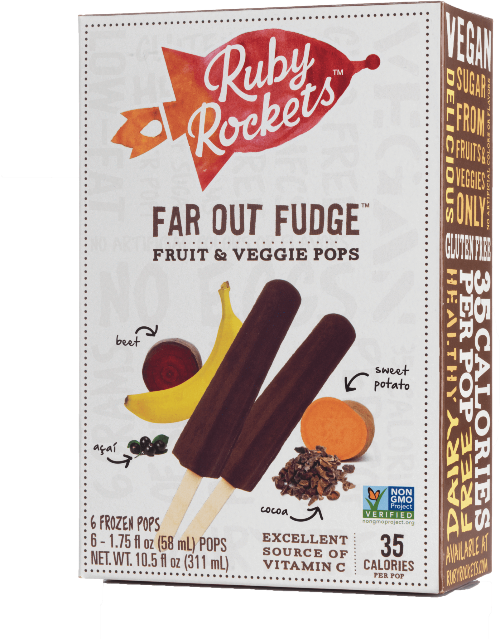 Com Fruit & Veggie Pops Far Out Fudge Frozen Pop - Ruby Rockets (1820x2048), Png Download