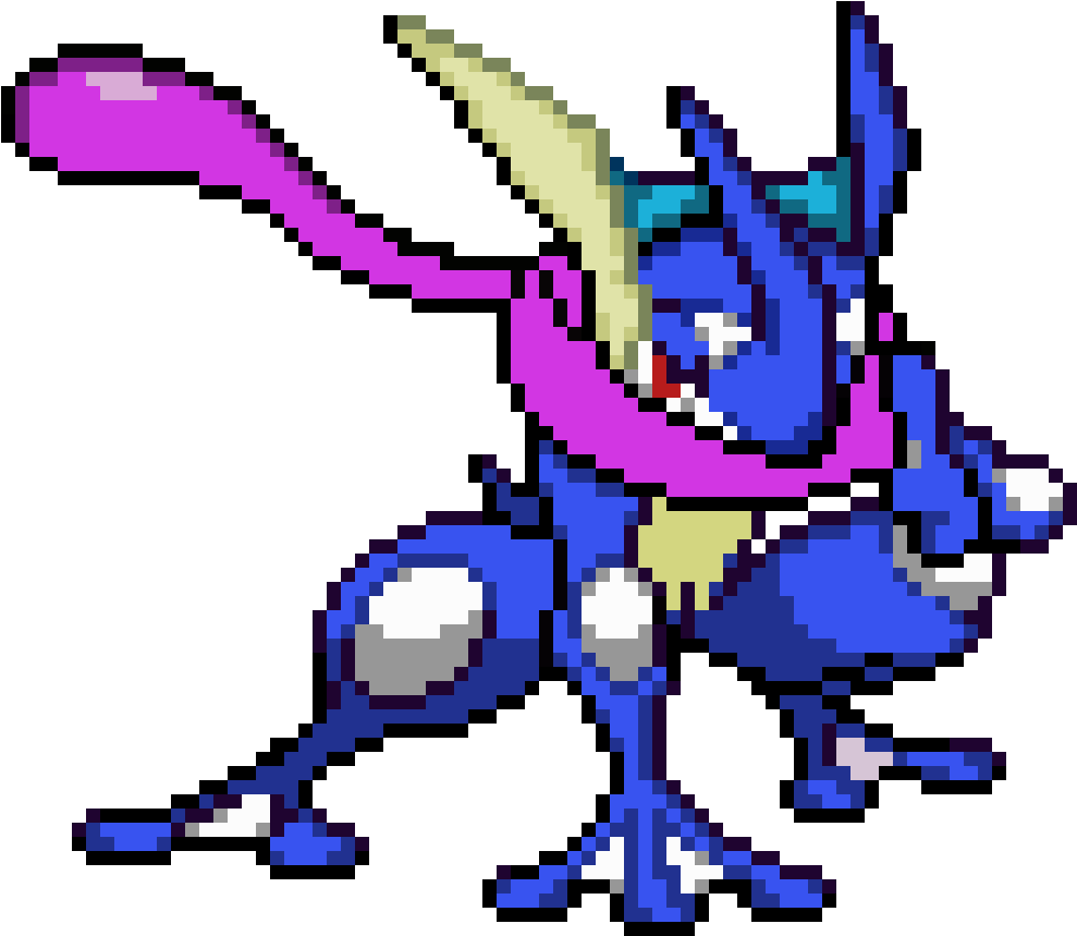 Greninja - Ash Greninja Pixel Art (1170x1170), Png Download
