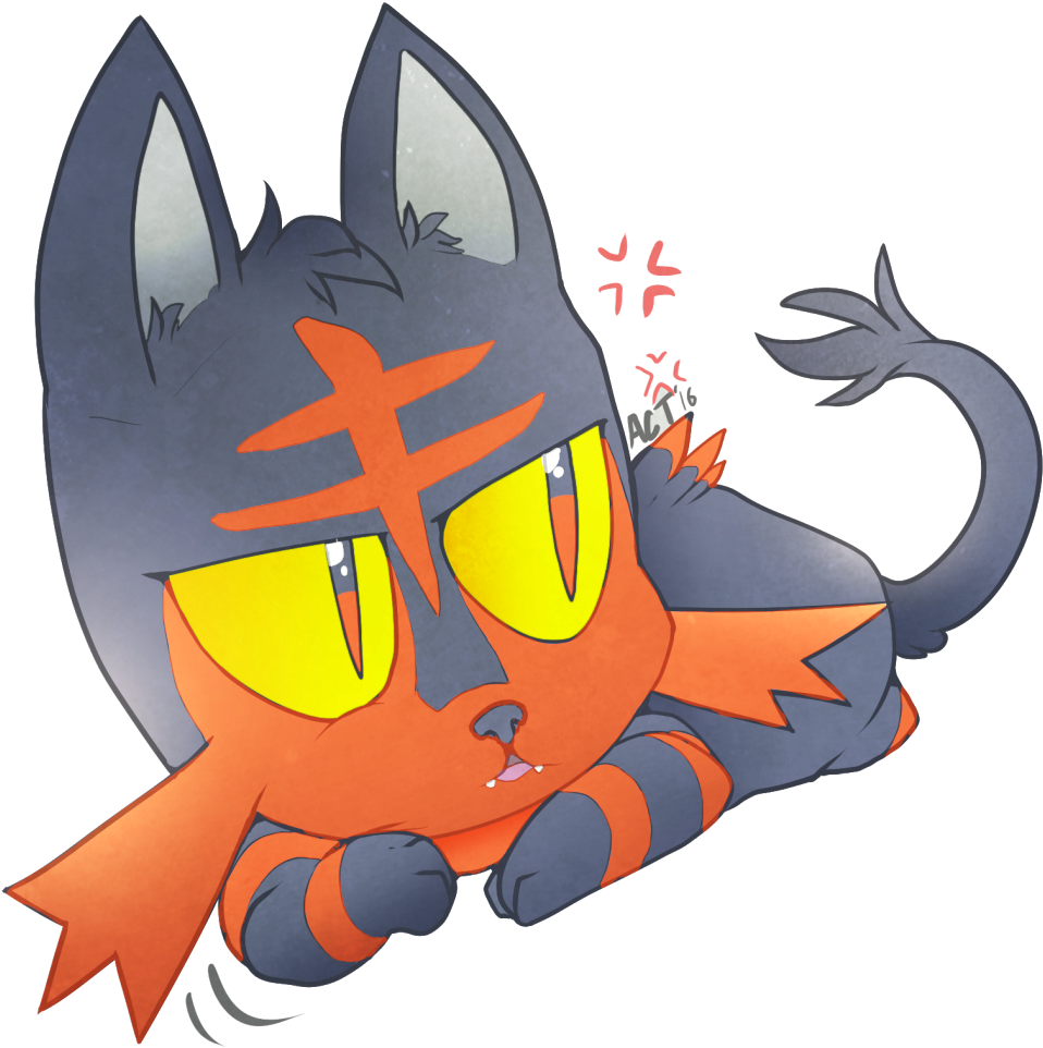 Litten's Fiery Temper - Illustration (990x1000), Png Download