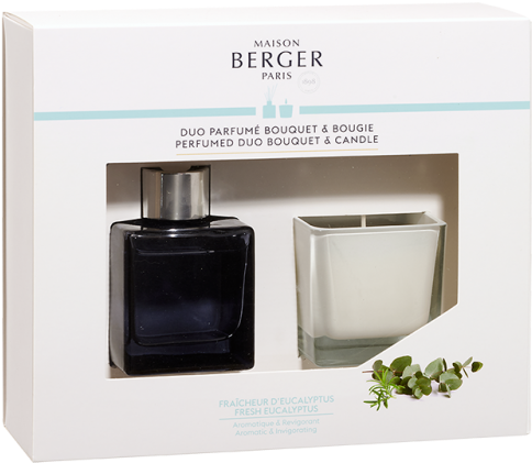 Fresh Eucalyptus Mini Cube Scented Bouquet & Mini Scented - Maison Berger Paris Dárková Sada Duo Mini Aroma Difuzér (625x625), Png Download