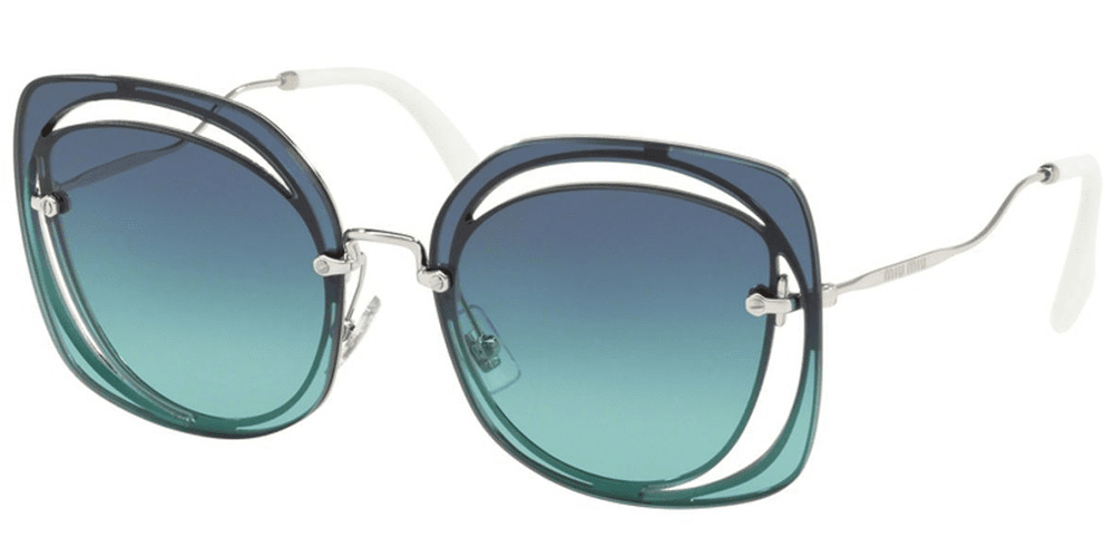 Miu Miu Sunglasses Cat Eye Style Dark Blue Azure Gradient - Miu Miu Mu 10n (1000x500), Png Download