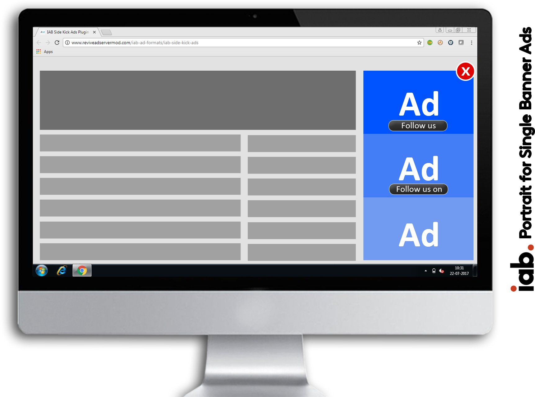 Iab Portrait For Single Banner - Computer Monitor (2400x1280), Png Download