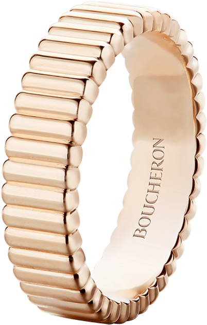 Boucheron Quatre Grosgrain Pink Gold Ring (960x960), Png Download