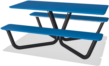 Agora Picnic Mini Blue Hpl Benchtable Set - Picnic Table (640x480), Png Download