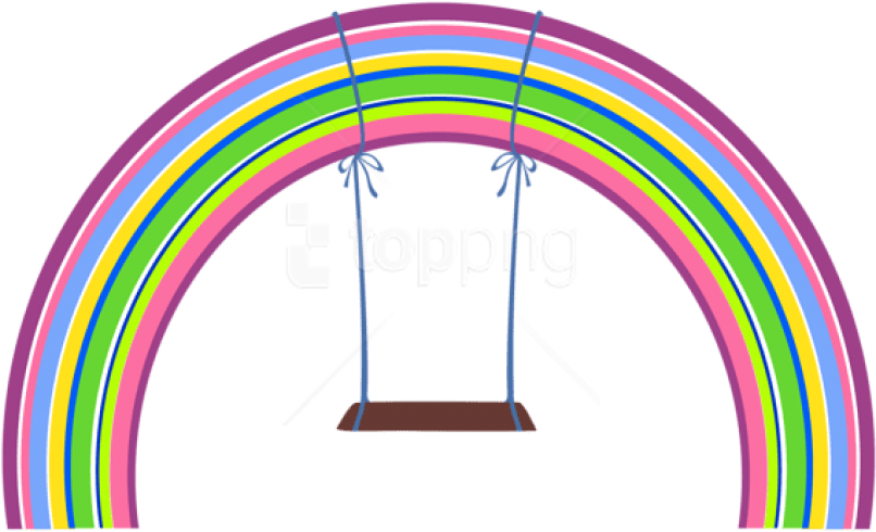 Free Png Rainbow With Swing Png Images Transparent - Rainbow Swing Png (850x557), Png Download