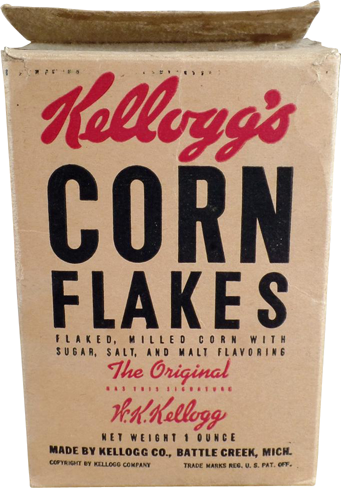 Old, Kellogg's Corn Flakes Cereal Box - Kellogg's (971x971), Png Download