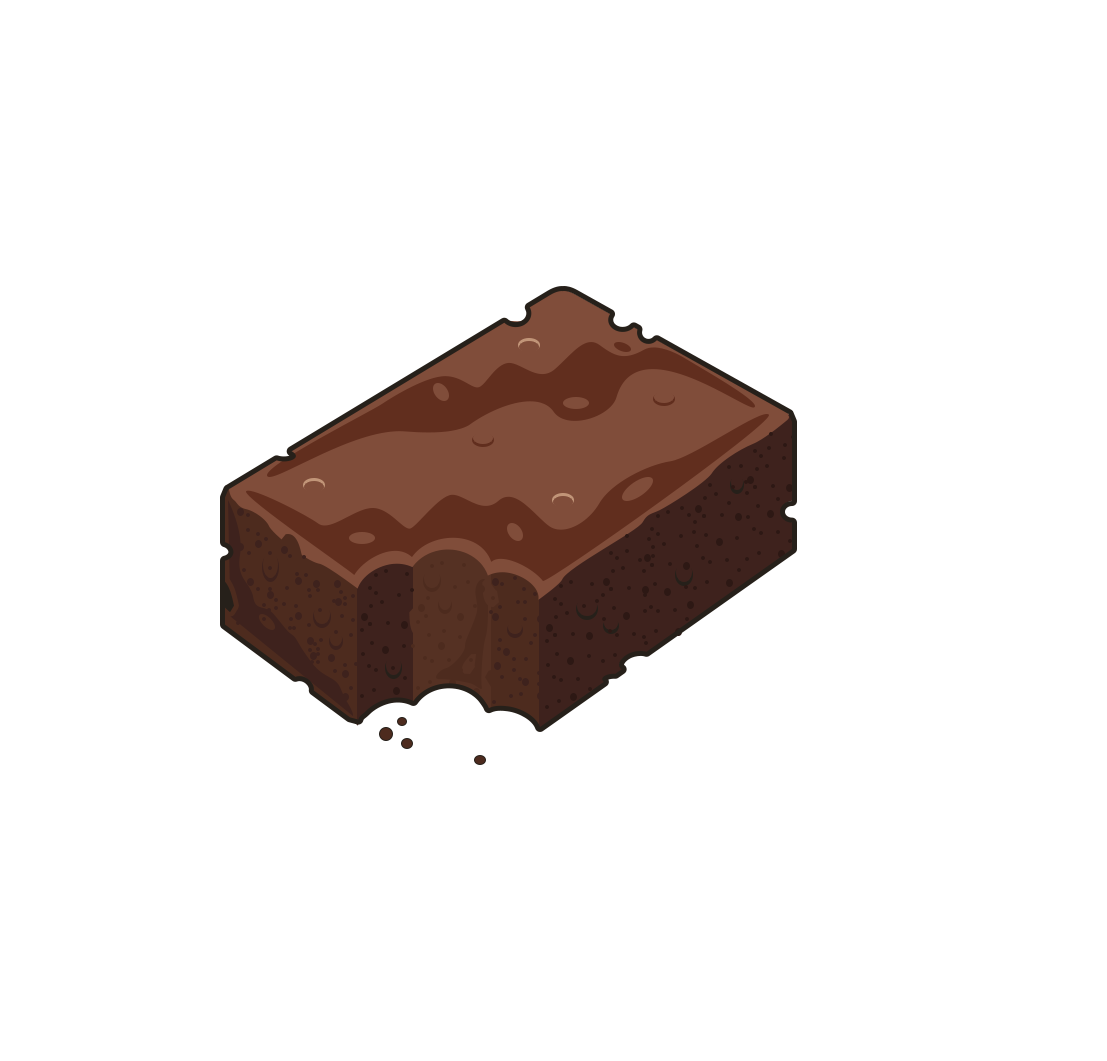 Brownie Clipart Plain - Chocolate Cake (1107x1061), Png Download
