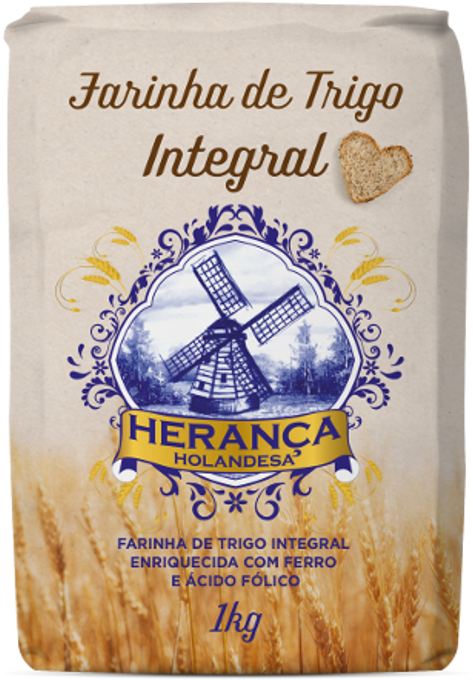 Farinha De Trigo Herança Holandesa Integral 1 E 5kg (500x714), Png Download
