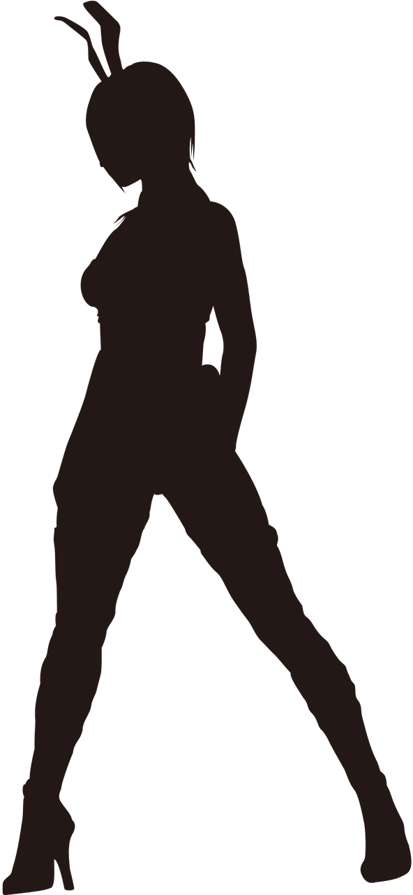 Bunny Girl Silhouette Png (640x1280), Png Download