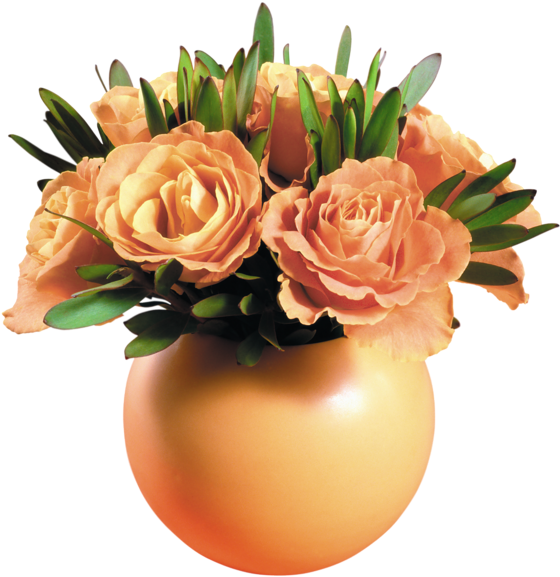 0, - Flowers In A Vase Png (583x600), Png Download