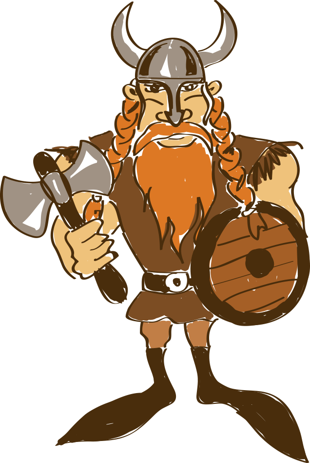 Viking Drawing Illustration Hand Painted Handpainted - Vikings Desenho (636x947), Png Download