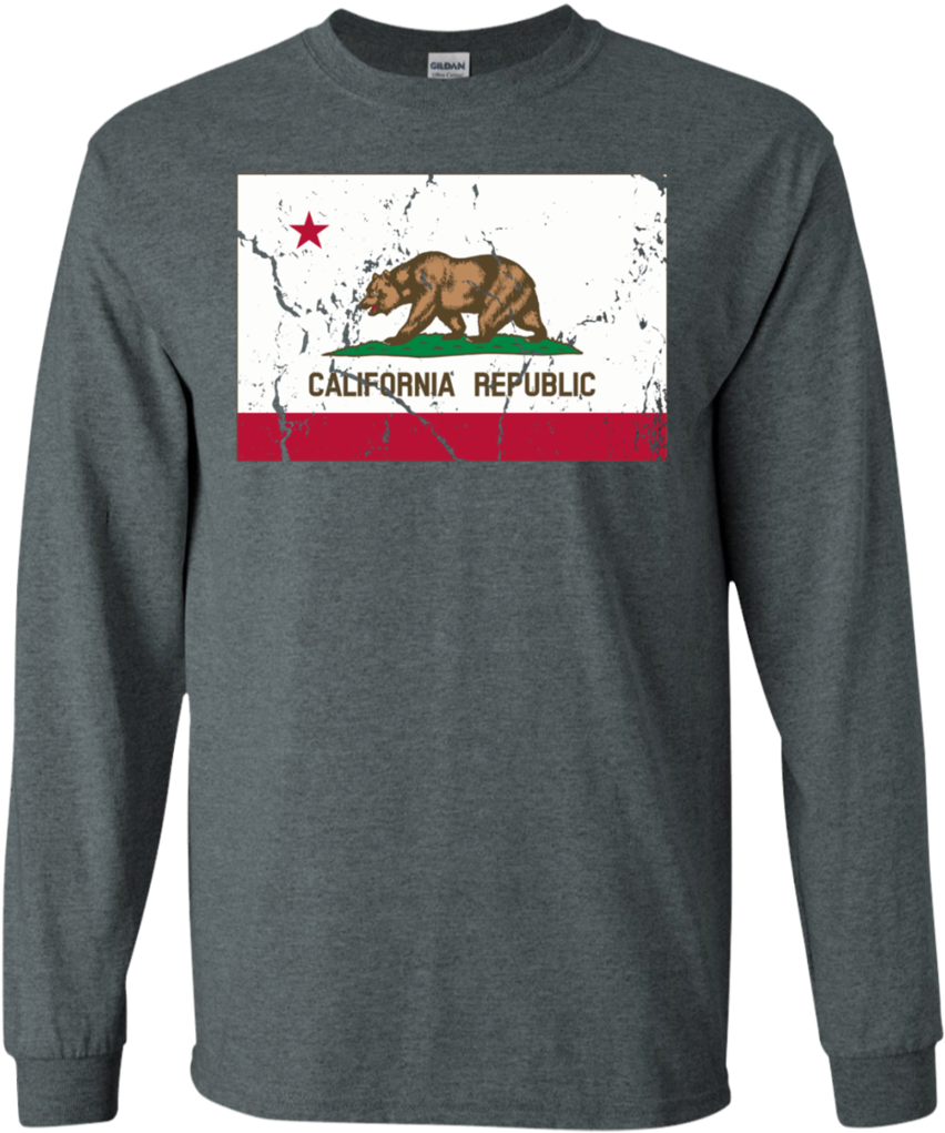California Republic State Flag Vintage Distressed Apparel - Shirt (1024x1024), Png Download