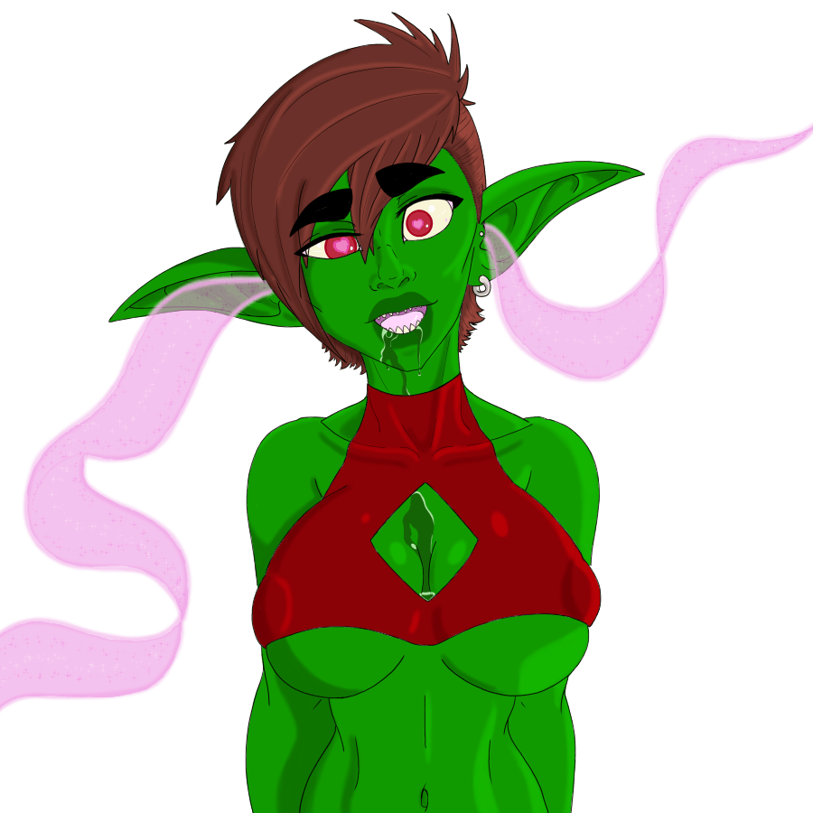 Brain Injection Drool Earrings Female Goblin Green - Illustration (900x900), Png Download